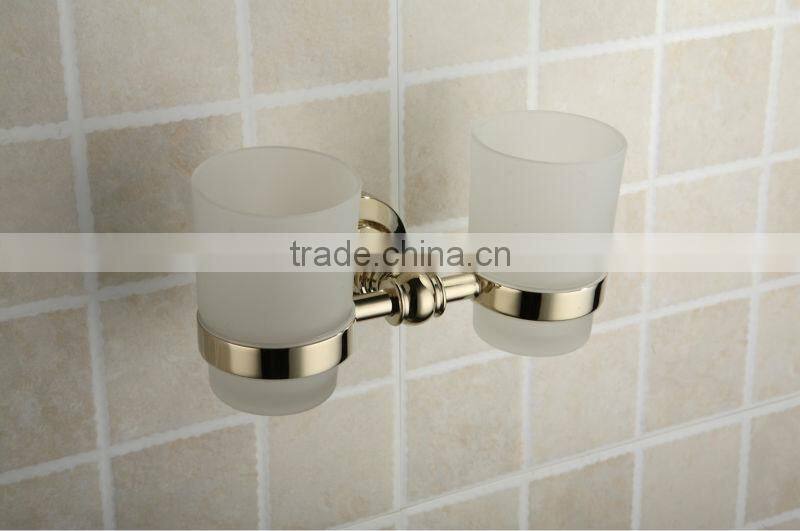 2014 Paris Design Glass One Cup Golden Tumbler Holder for Bathroom Collections