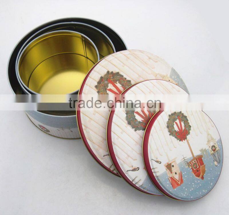 Promotional christmas gift cookie tin box set