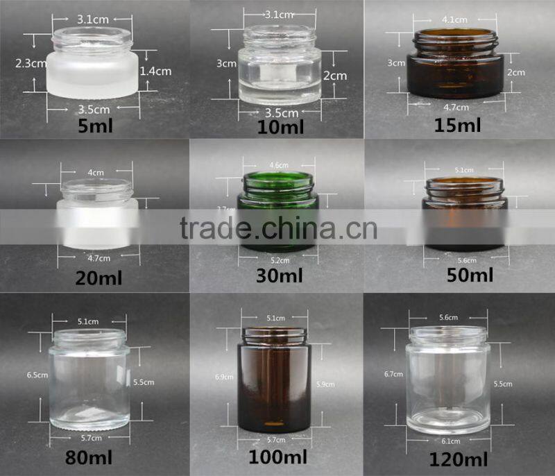 black glass jar cosmetics cream empty jar with glass jar for face cream
