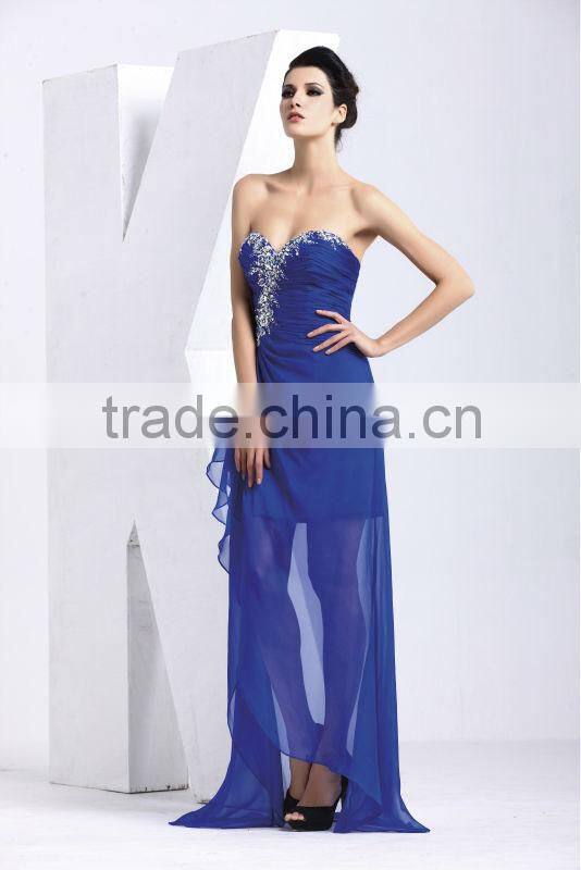 sexy backless off shoulder beaded see through blue formal dresses for women