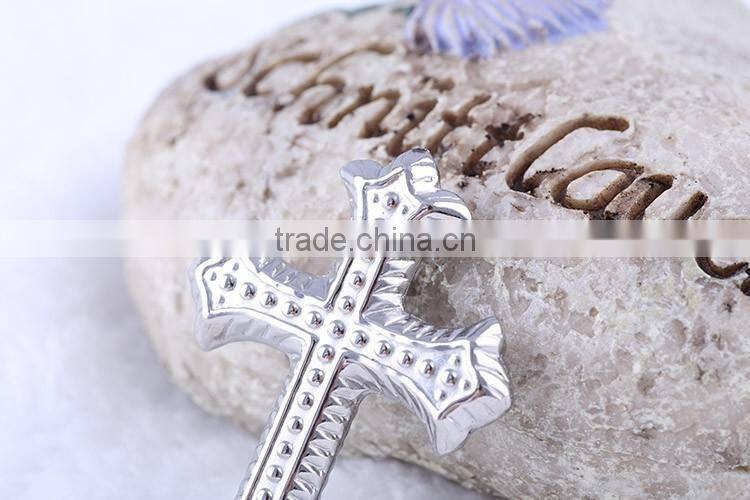 dubai white gold plated stainless steel crucifix/cross pendant