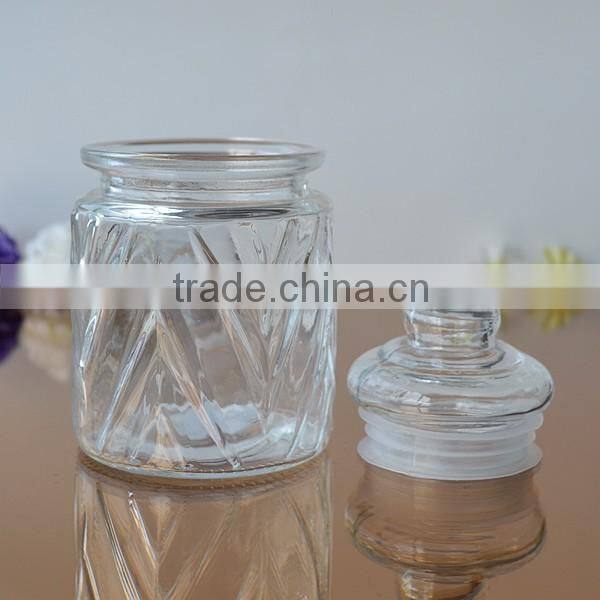 Storage glass jars with glass lid different style