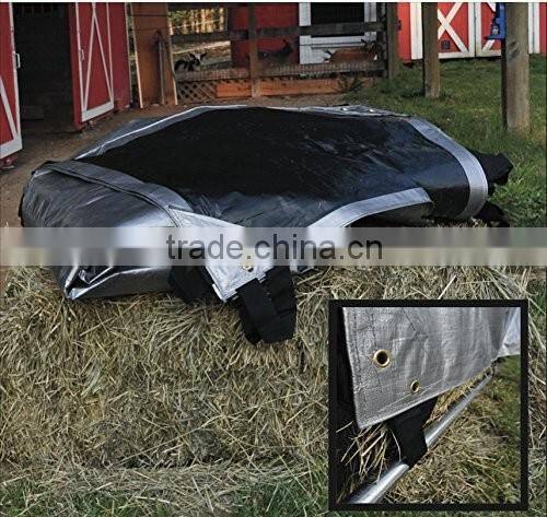 20' X 40' 6oz Heavy Duty Premium Silver Hay Tarp - 12 Mil Thickness