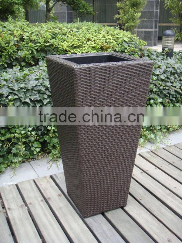3PCS Rattan Flower Pot With Plastic Box Inside