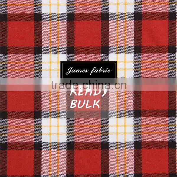 100%cotton one side brush twill check fabric