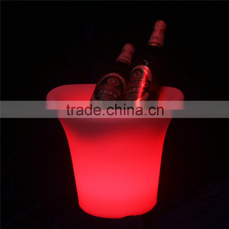 PE plastic 16 Color Changing Rechargeable Bar Led Ice Bucket For beer