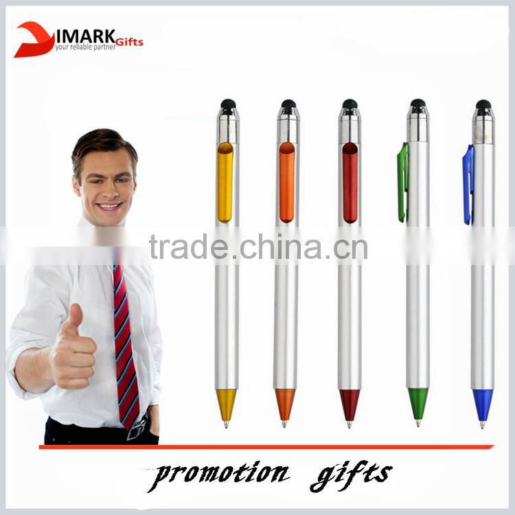 advertising 2 in 1plastic stylus touch pen with ballpoint pen