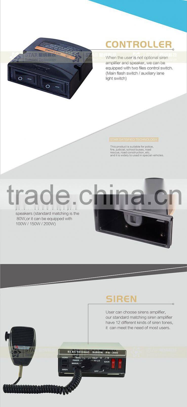 China led police emergency vehicle strobe bule bar lights