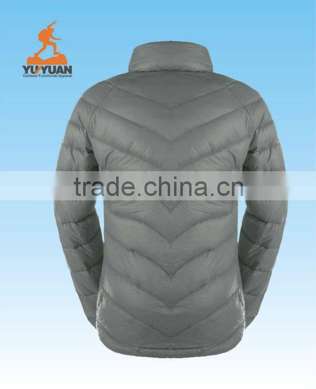 100 polyester grey down jackets for lady without hood