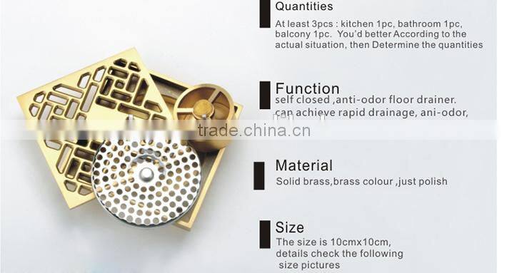 2014 Hot sell Bathroom Brass Floor Strainer Drain/10cm 4 inch Drainer /Floor drain top quality bathroom accessories
