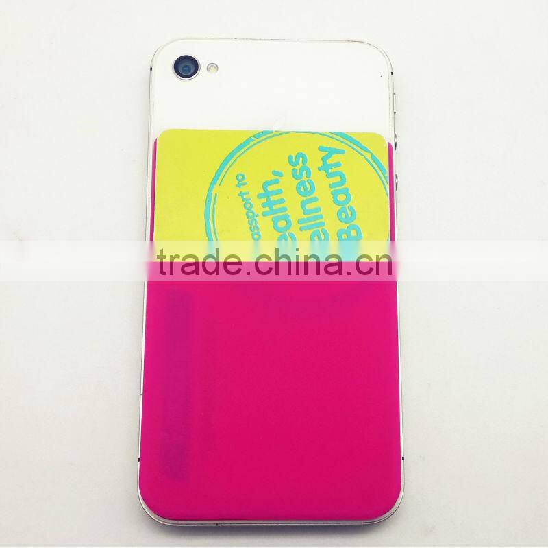 3M sticky silicone smart card wallet for mobile phone