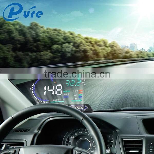 2016 A8 hud new design 5.5" car hud head up display overspeed wanring speedometer support OBDII protocol
