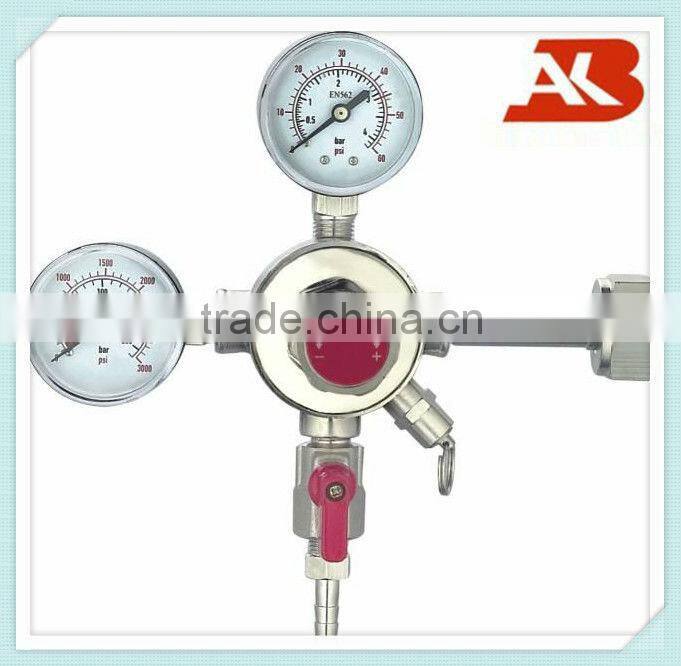 CE Certificate CO2 carbon dioxide gas pressure regulator with double gauge
