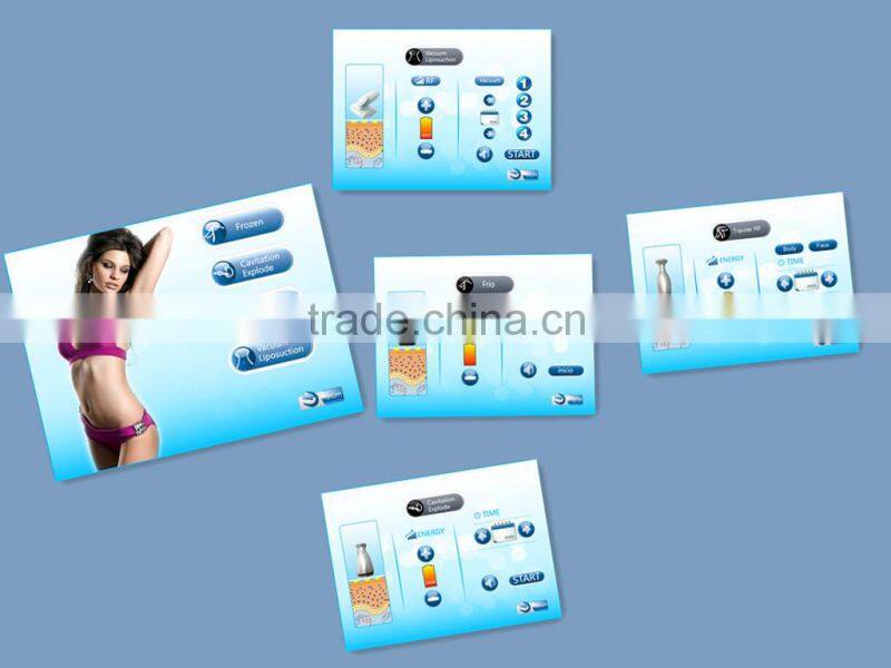 2014 body &face Multi-Frequency Radio Frequency & cavitatio vacuum roller machine approved by CE on alibaba