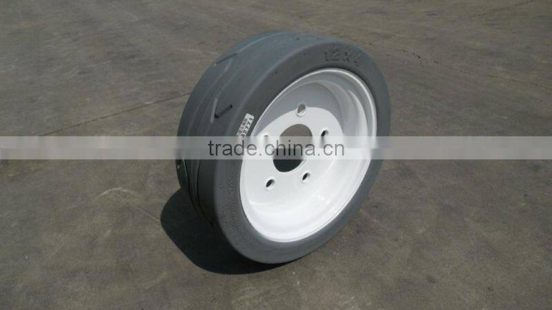 16x4 solid tire with brake for bobcat, wheel for lifting platform