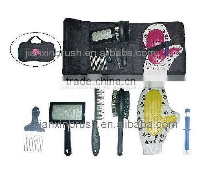 Pet supply factory pet grooming brush comb kit