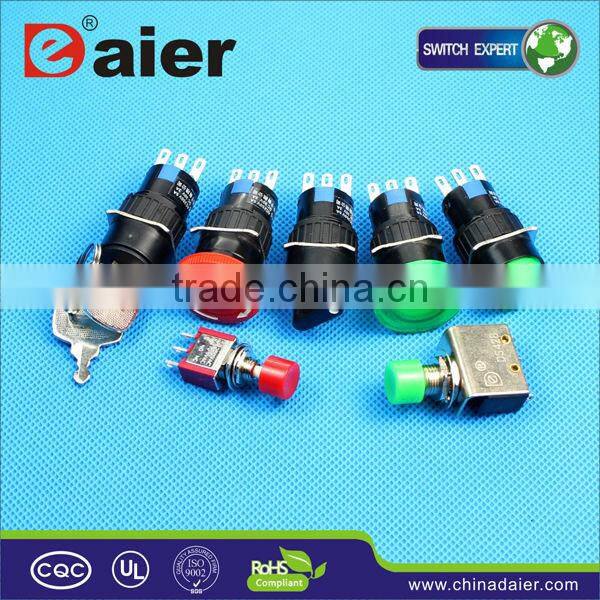Daier High flat actuator 12v micro with led lamp push button