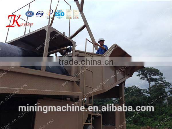 Mobile Alluvial Gold Sand Ore Washing Trommel Screen for Ghana