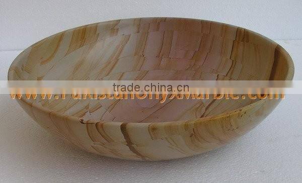 TEAKWOOD BLACK ZEBRA MARBLE BOWLS