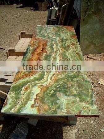 POLISHED DARK GREEN ONYX TABLE TOPS COLLECTION
