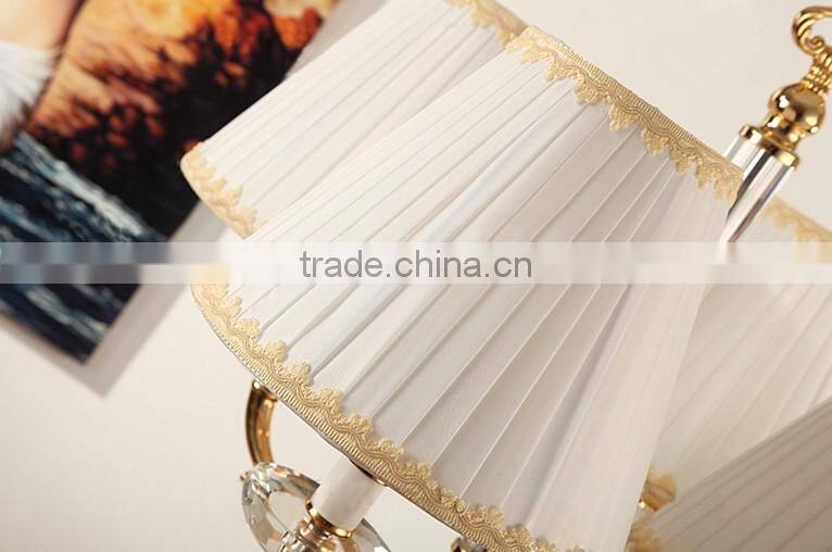 Four heads clear crystal table lamp with lampshade