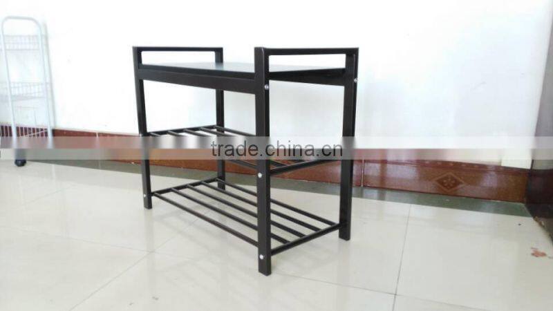 Three tiers metal shoes bench storage rack