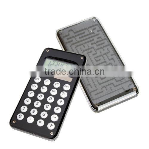 Promotional digital calculator with daedal-game