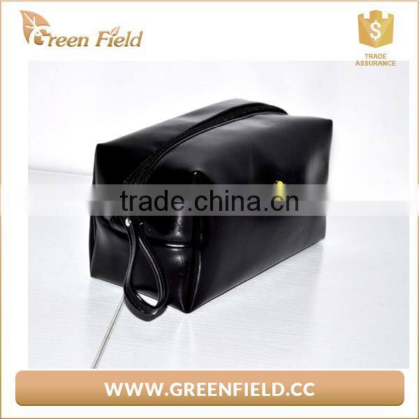 Hot new style black fashion PU toiletry bag for women