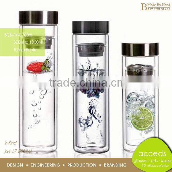 Eco-Friendly Borosilicate Drink Bottles with Filter