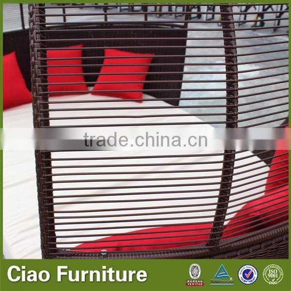 Rattan furniture bamboo daybed / wicker sunbed with canopy