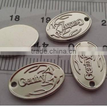 custom made oval engraved metal silver jewelry tags