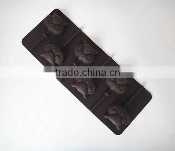 Owl shaped 6 cups silicone ice cube tray chocolate mold