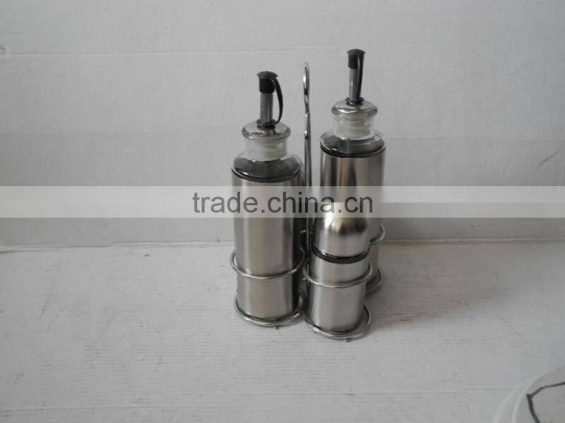 glass cooking tools set with metal rack