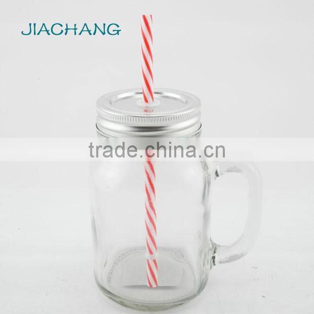 16oz wholesale sodalime glass mango juice mason jar with stainless steel lid