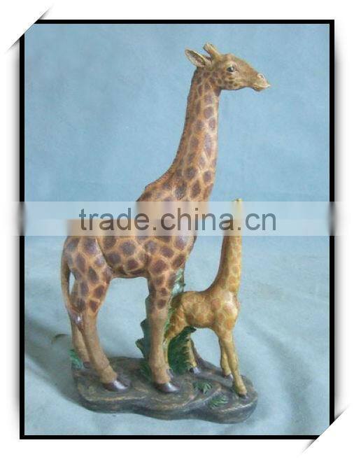 Fiberglass two giraffes double wild animal sculpture