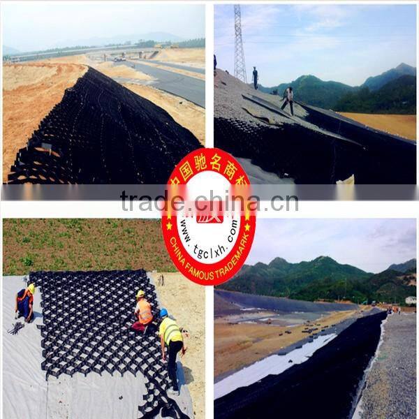 GEOCELL steep embankment slope stabilisation and drainage/ road widening construction Plastic HDPE Geocell
