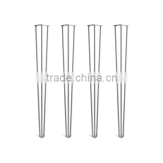 Globla supplier Metal 40 inch chrome plating 3 rod iron dining table leg