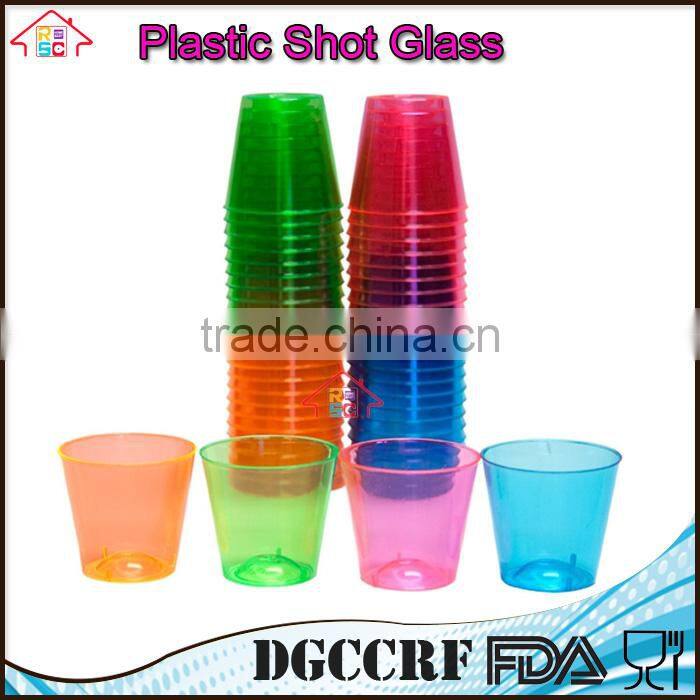 NBRSC Hard Plastic Shot Glasses cup, 2oz. Shooter Tumblers Party Cups in Neon Colors