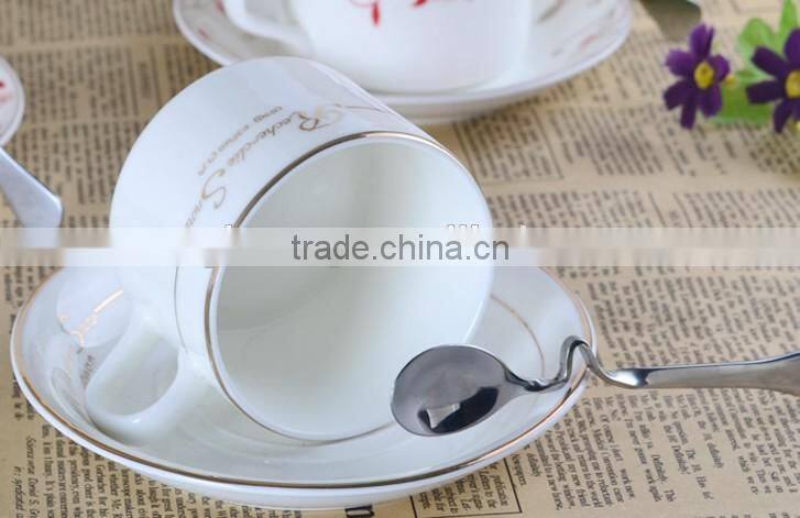 High Quality White Porcelain Coffee Cup With Saucer