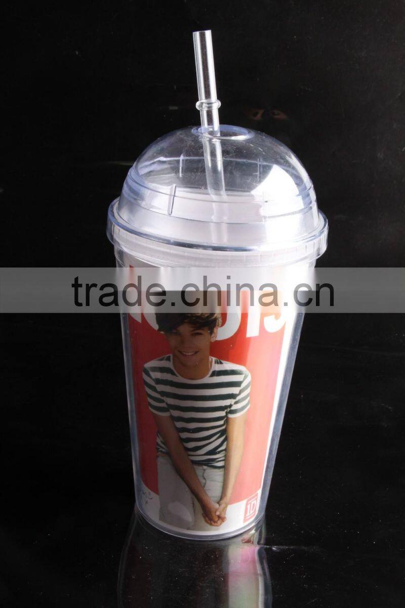 Sedex 4p approved factory 450ml tumbler with straw for promotional