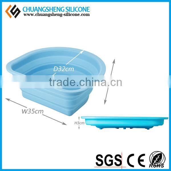 Foldable silicone food container, folding FDA grade case