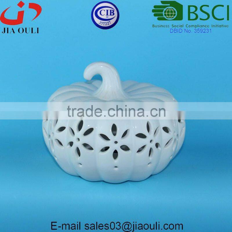 BSCI Audit Factory Halloween decoration LED light ceramic Pumpkin