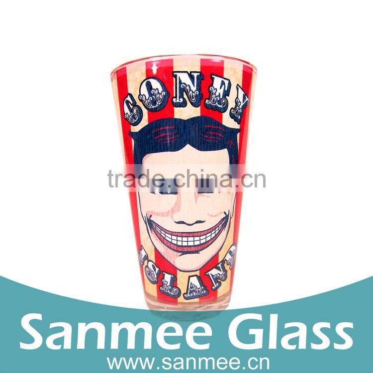 Colorful Cartoon Printing Design Drinkware Gift Glass Cup
