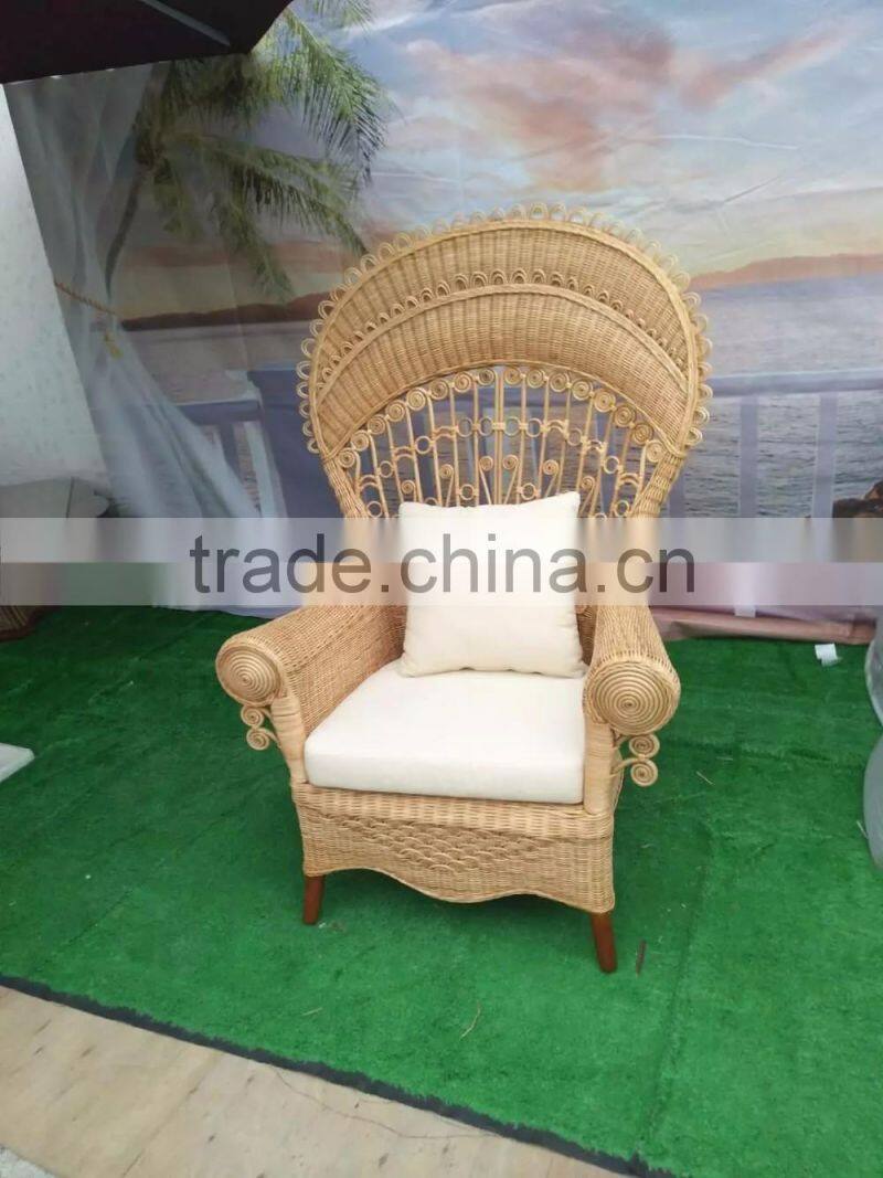 2017new fashion style rattan furniture peacock chair natural rattan chair(BG11-M019)