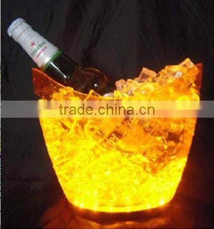 plastic LED 39pcs RBG color changing Barware clear acrylic ice bucket