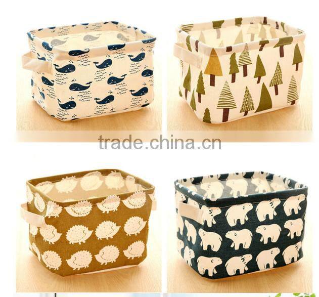 Cute Linen Desk Storage Case Cosmetic Stationery Jewellery Organizer Holder