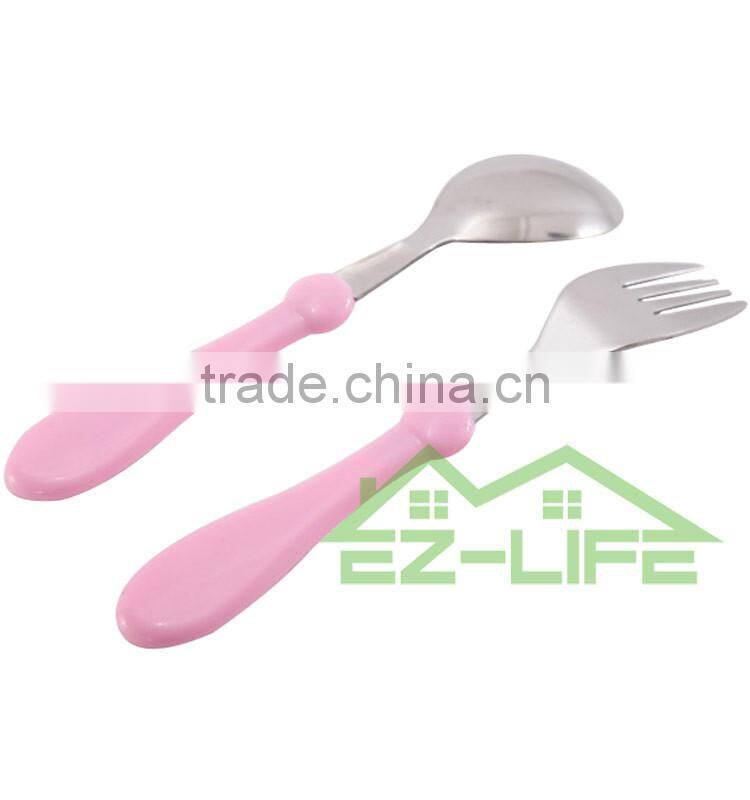 Korean cute stainless steel baby spoon and fork set