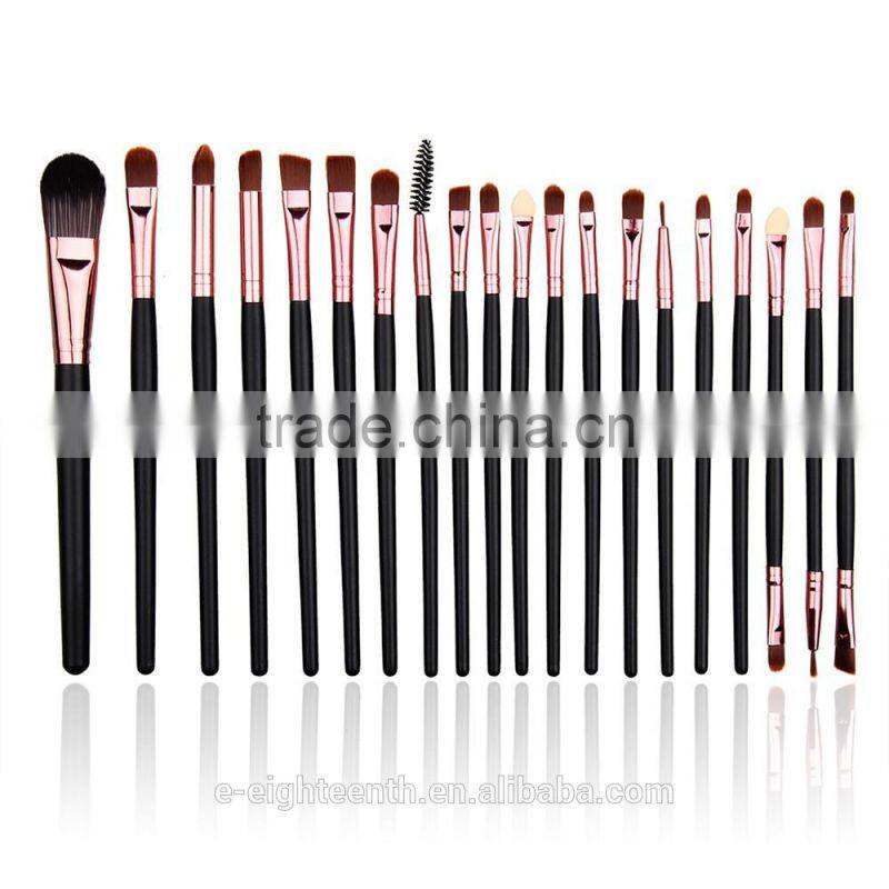 20 Pcs Pro Makeup Set Powder Foundation Eyeshadow Eyeliner Lip Cosmetic Brushes