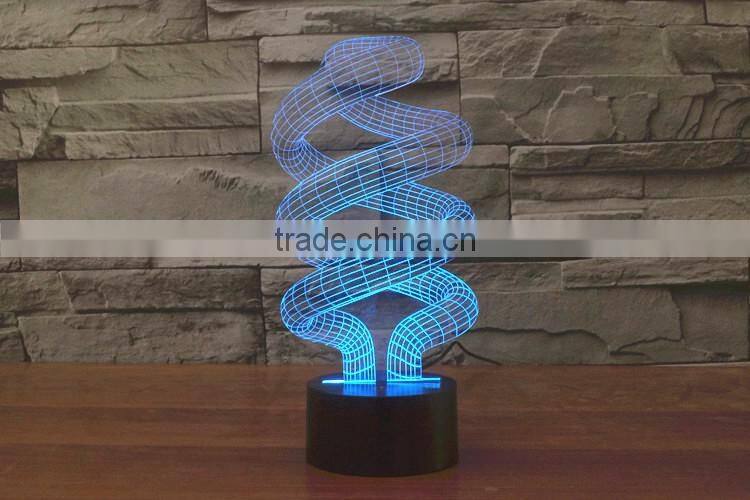 2016 best seller lovely amazing visual illusion light touch panel 3D lamp for Christmas decoration