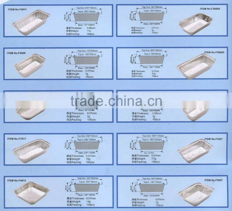 household aluminum foil container for food packaging